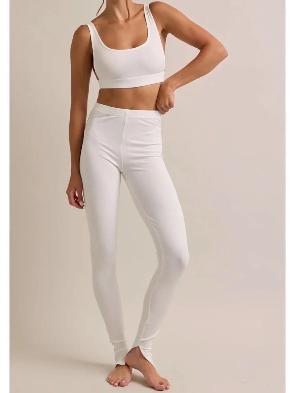 TANK TOP AND PANTS WITH SLIT BOTTOM HEM